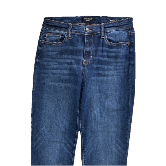 Judy Blue Boyfriend Fit Women’s Jeans Size 5/27 Blue Denim Stretch Straight Leg - Picture 2 of 7
